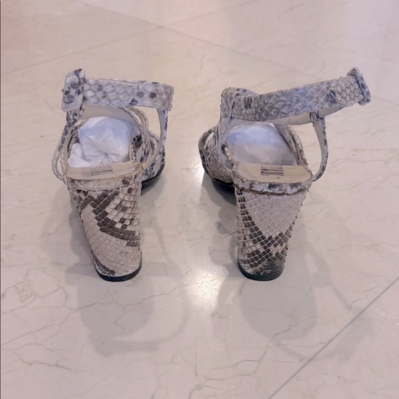 Granello Italian Vintage Python Snakeskin Strappy Heels - Picture 6 of 11